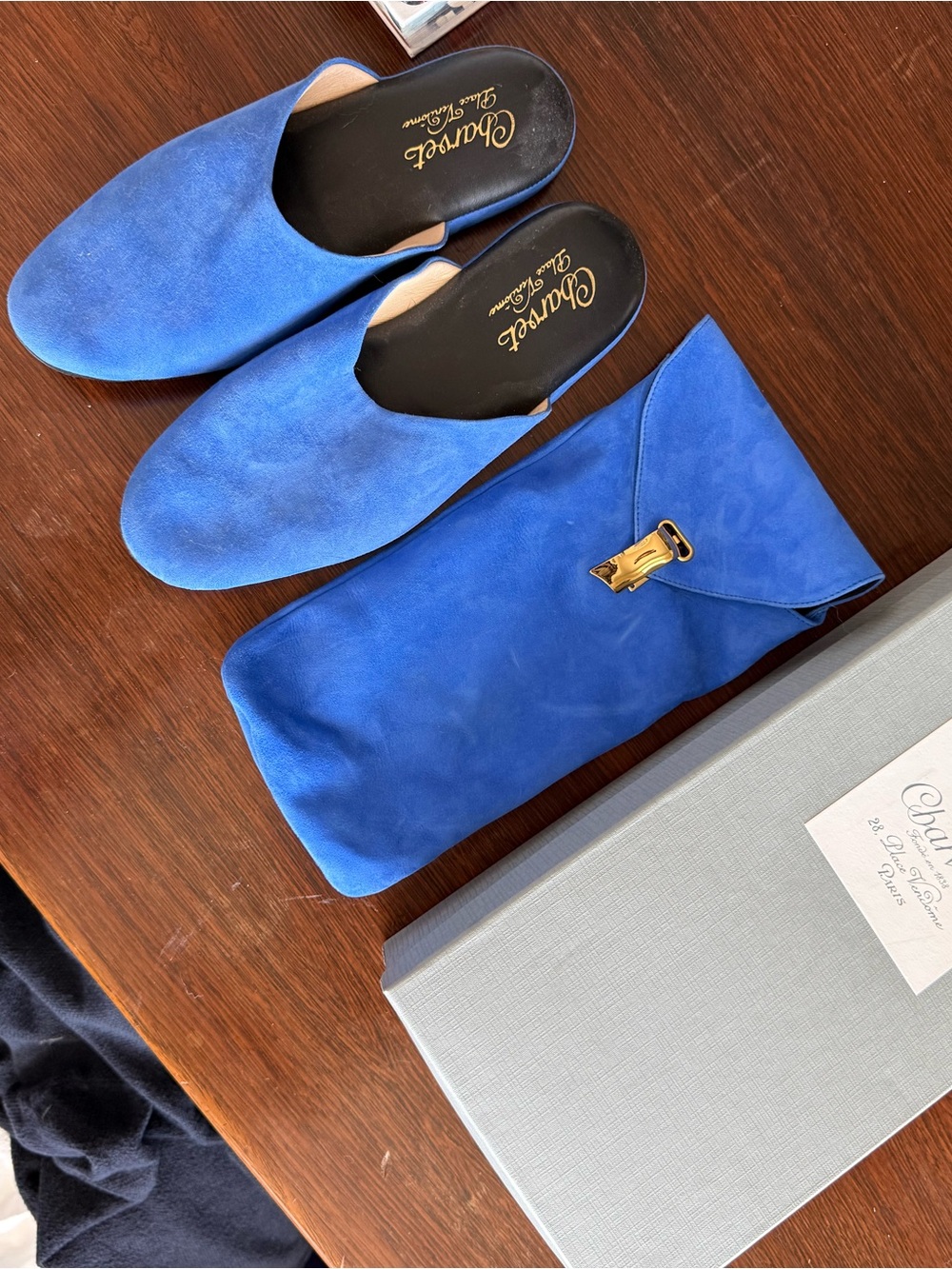 Charvet Royal Blue Suede slippers - Picture 2 of 3